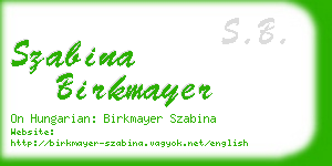 szabina birkmayer business card